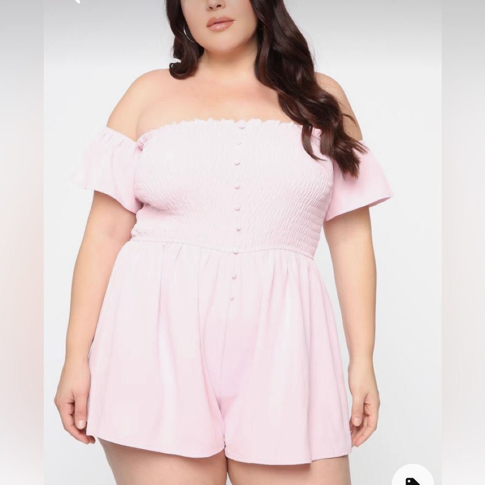 Fashion Nova Lovely and Pure off shoulder romper size Small
